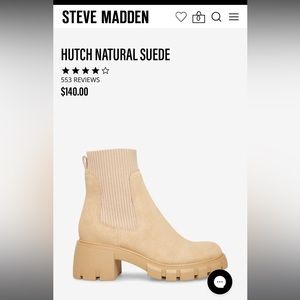 Steve Madden Hutch Natural Suede Boots